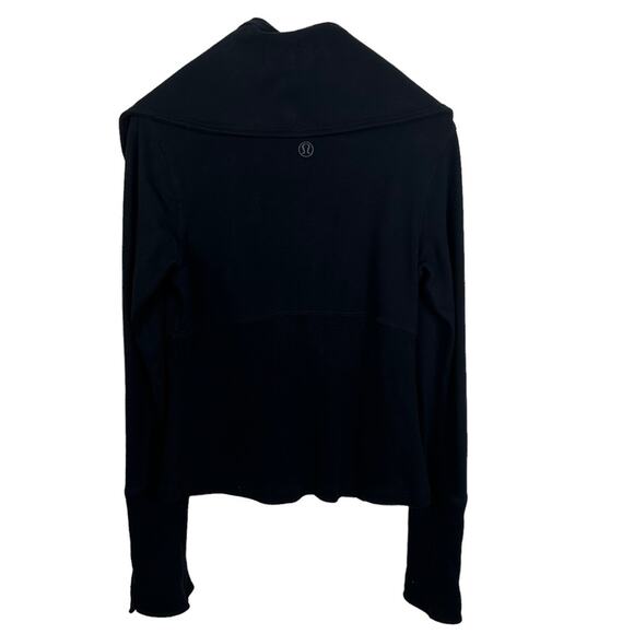 Lululemon Admiral Military Jacket Black Gray Stretch Full Zip High Neck Size 8 - Picture 4 of 10